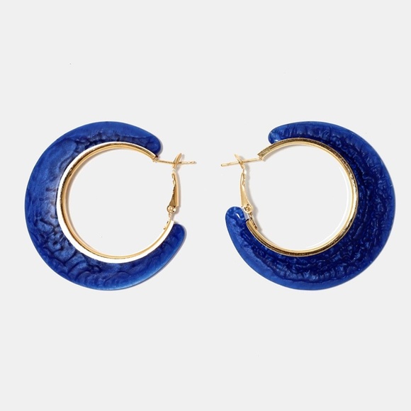 Enamel Hoop Earrings - Picture 1 of 2